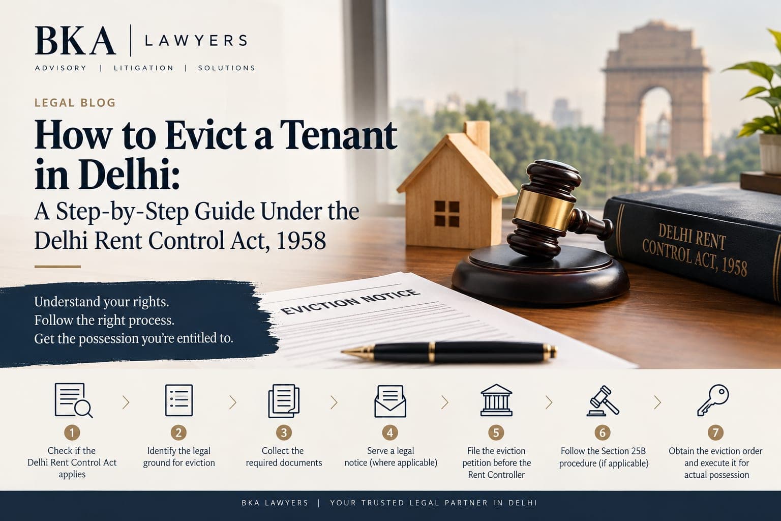 How to Evict a Tenant in Delhi: A Step-by-Step Guide Under the Delhi Rent Control Act, 1958